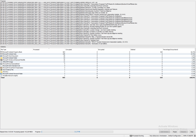 Nuix processing