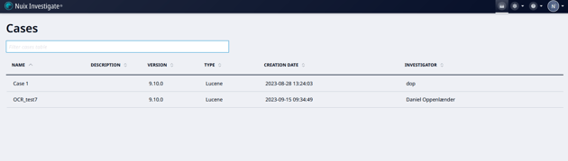 Nuix Invetigate Case overview